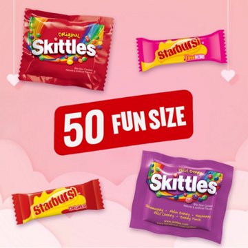 Skittles & Starburst Assorted Fun Size Valentine's Exchange Candy