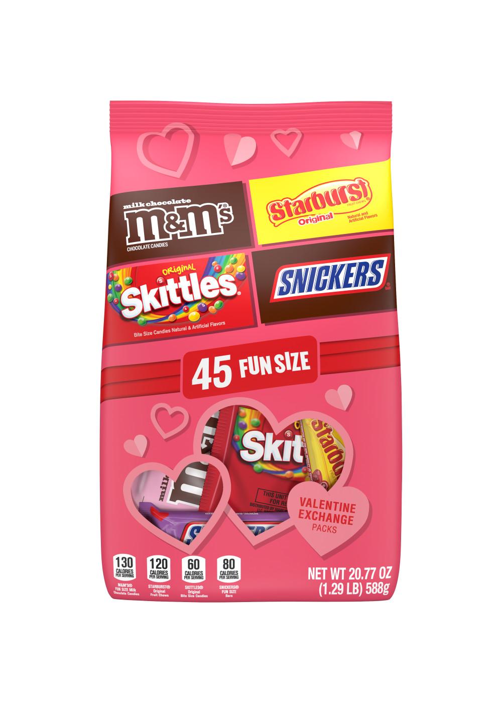 M&M'S, Snickers, Skittles & Starburst Assorted Fun Size Valentine's Exchange Candy; image 1 of 7