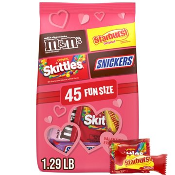 M&M'S, Snickers, Skittles & Starburst Assorted Fun Size Valentine's Candy