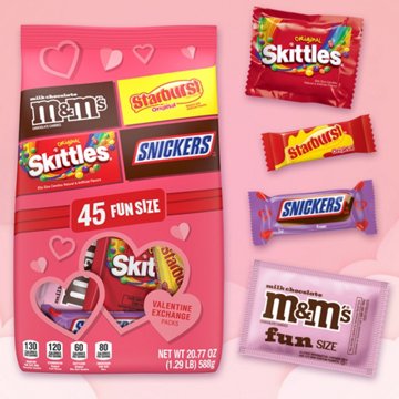 M&M'S, Snickers, Skittles & Starburst Assorted Fun Size Valentine's Candy