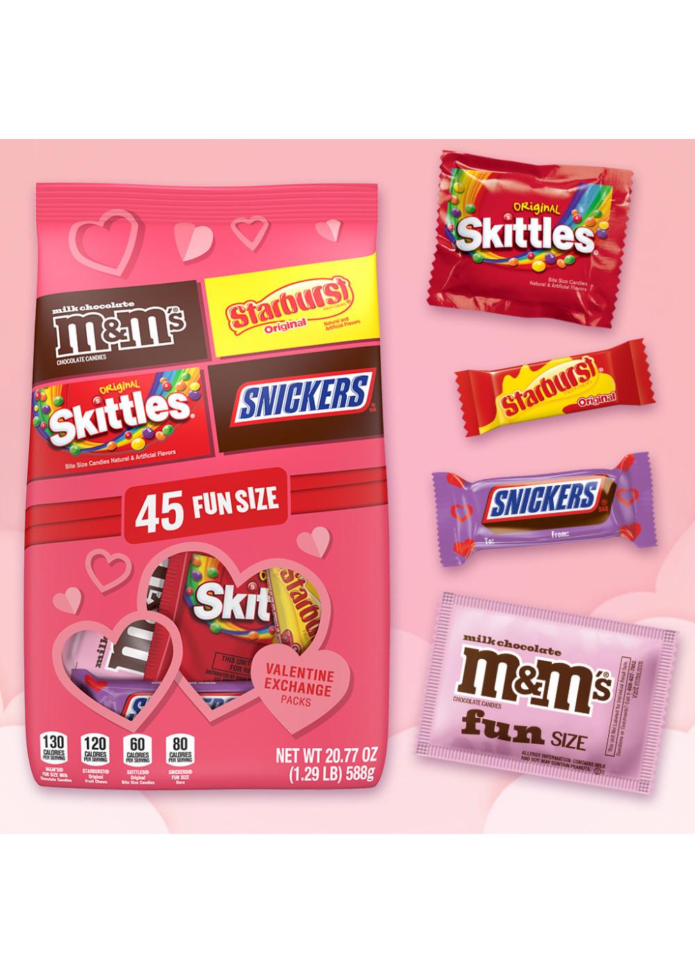 M&M'S, Snickers, Skittles & Starburst Assorted Fun Size Valentine's Exchange Candy; image 6 of 7