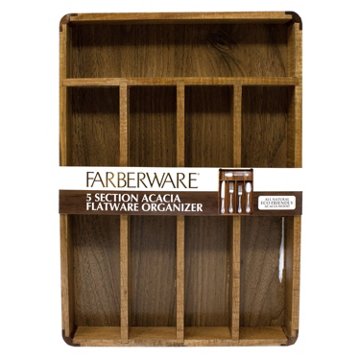 Farberware 5-Section Acacia Flatware Organizer