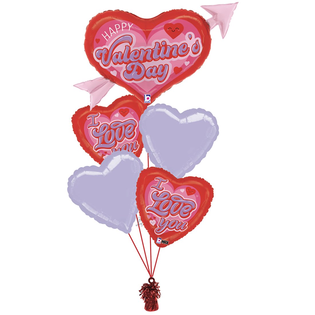 BLOOMS by H-E-B Retro Valentine's Day Heart Balloon Bouquet - Shop ...