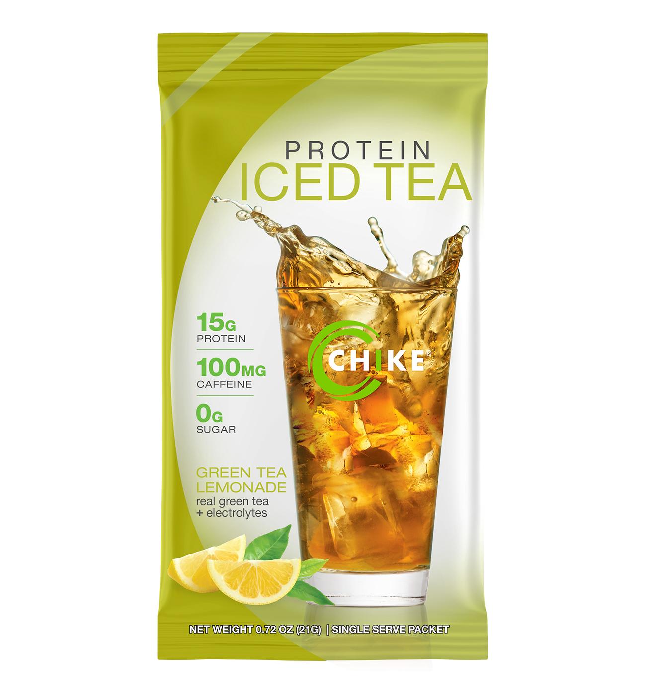 Chike 15g Protein Iced Tea Single Serve Packet - Green Tea Lemonade ...