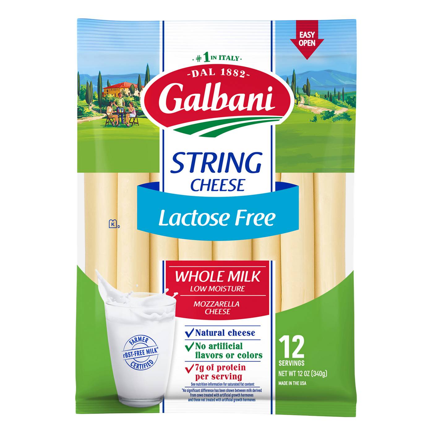 Galbani Lactose Free Whole Milk Mozzarella String Cheese; image 1 of 2