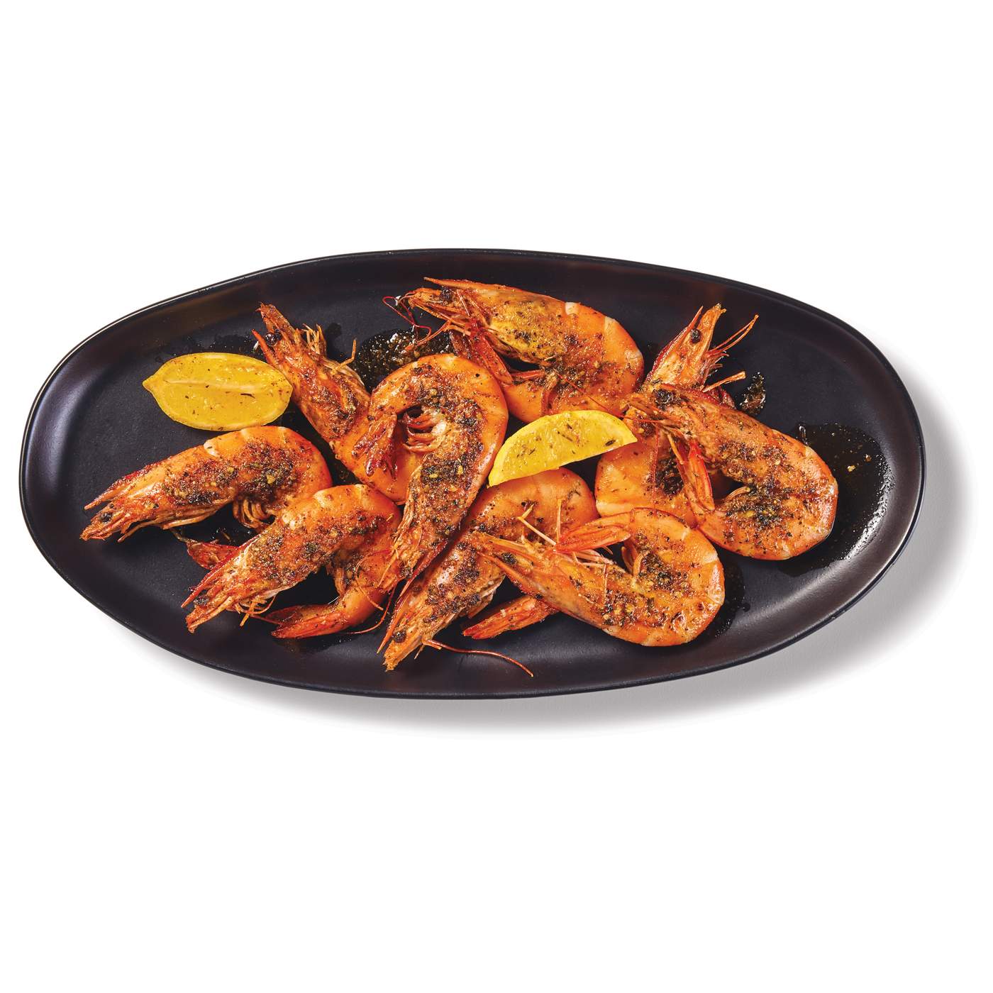 H-E-B Fish Market Blackened BBQ Head-on Super Colossal White Shrimp; image 2 of 2