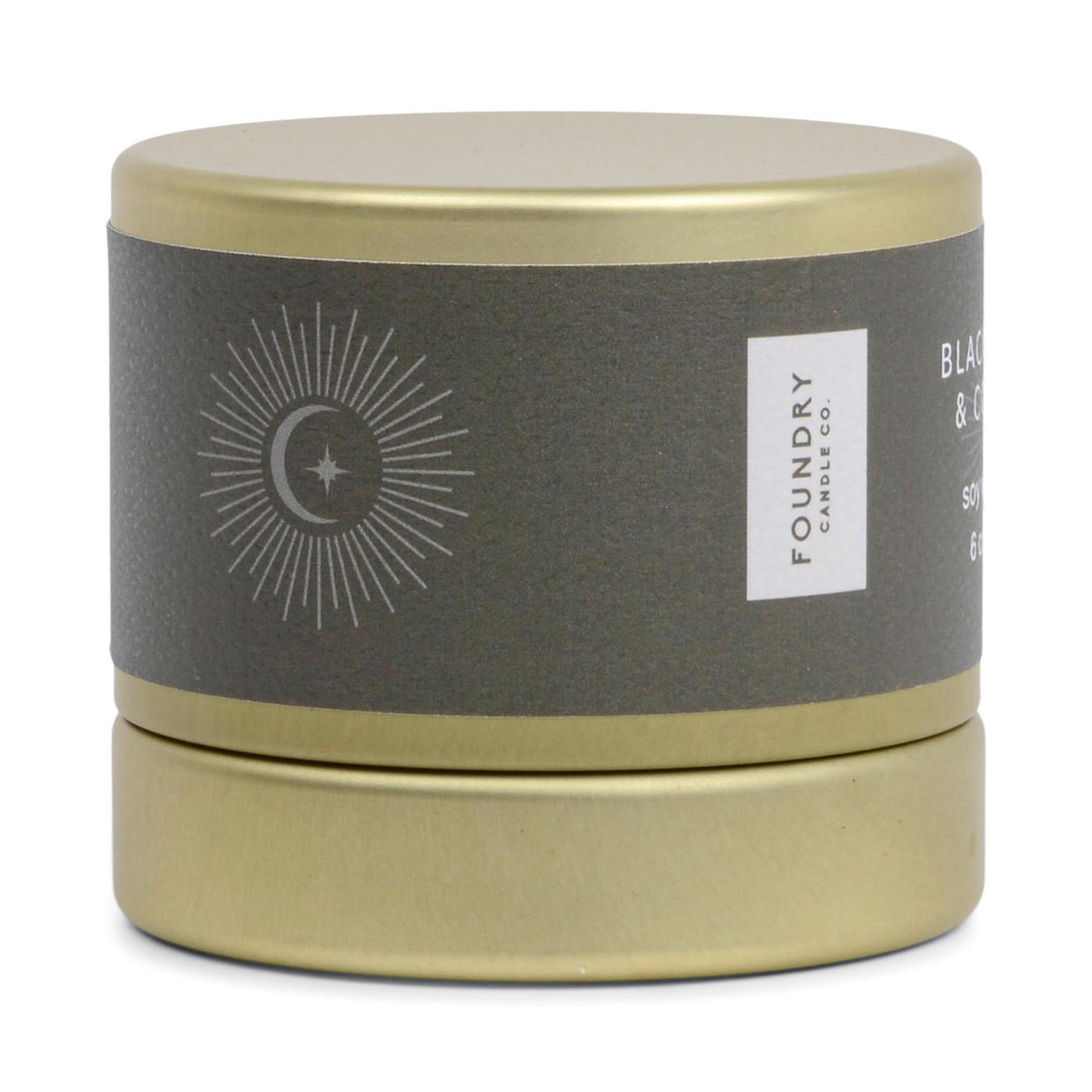 foundry candle co tobacco and amber Co. Glass Jar Candle with Lid Black 15oz Notes of apple Foundry Candle Co. products at