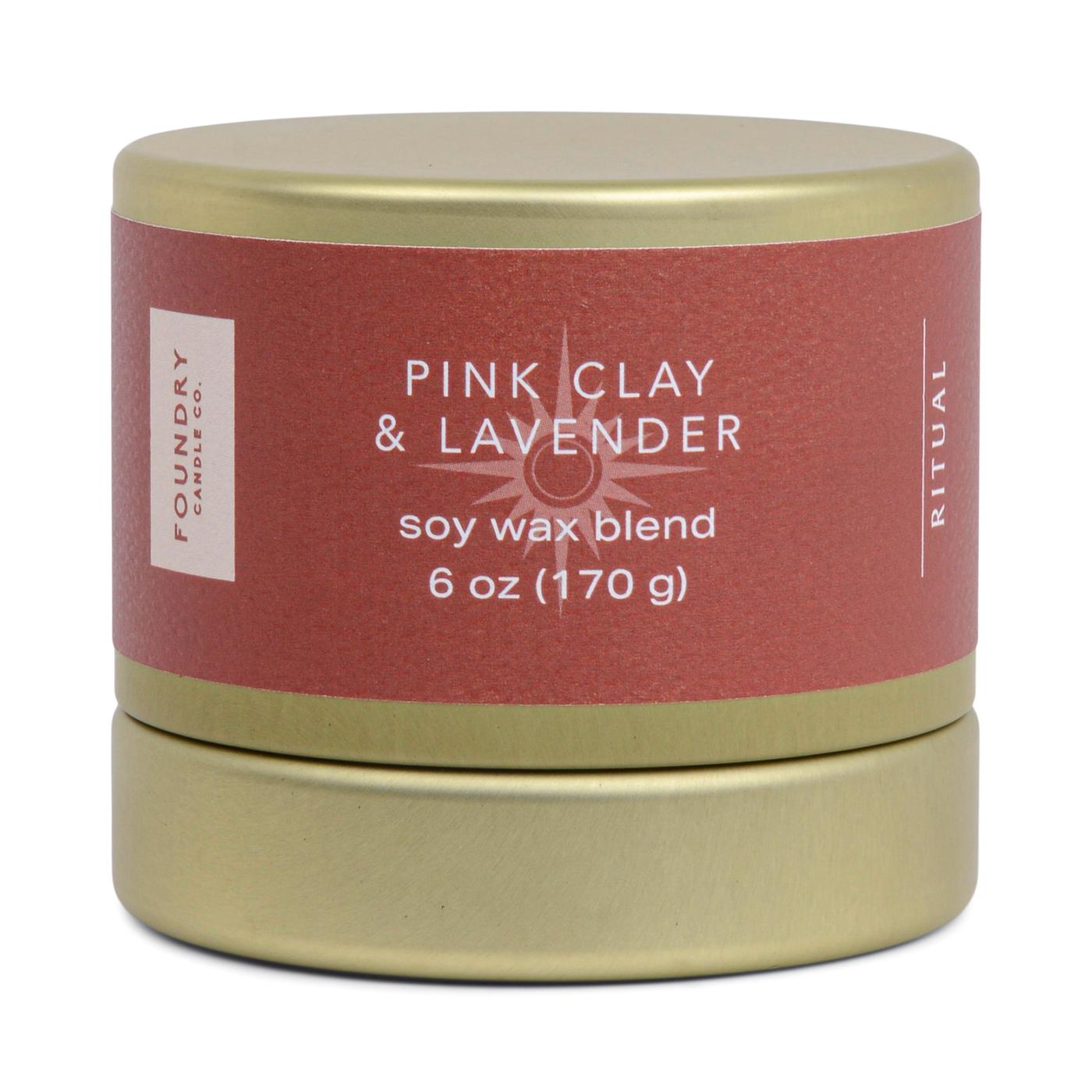 Foundry Candle Co. Pink Clay & Lavender Scented Soy Candle; image 1 of 3