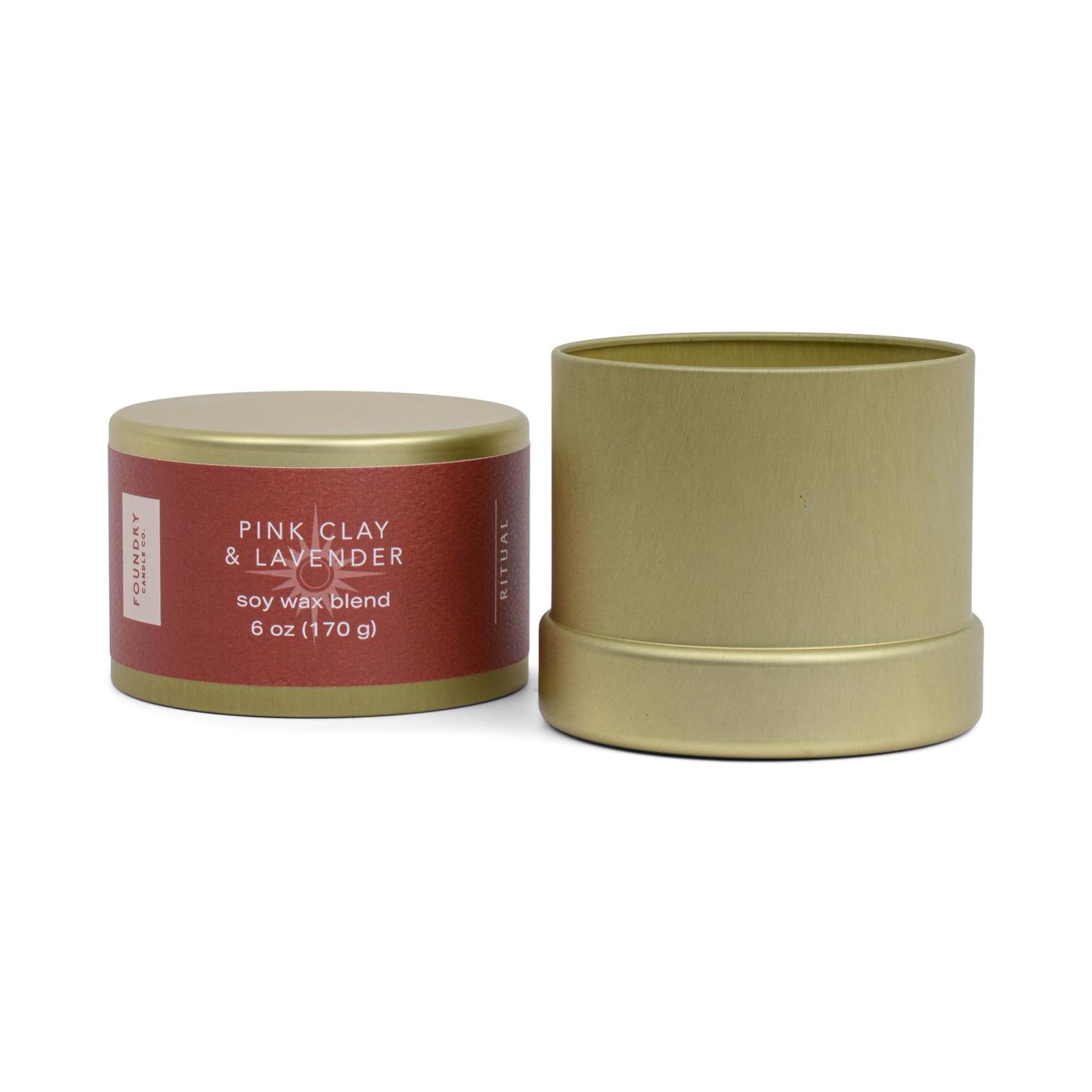 Foundry Candle Co. Pink Clay & Lavender Scented Soy Candle; image 2 of 3