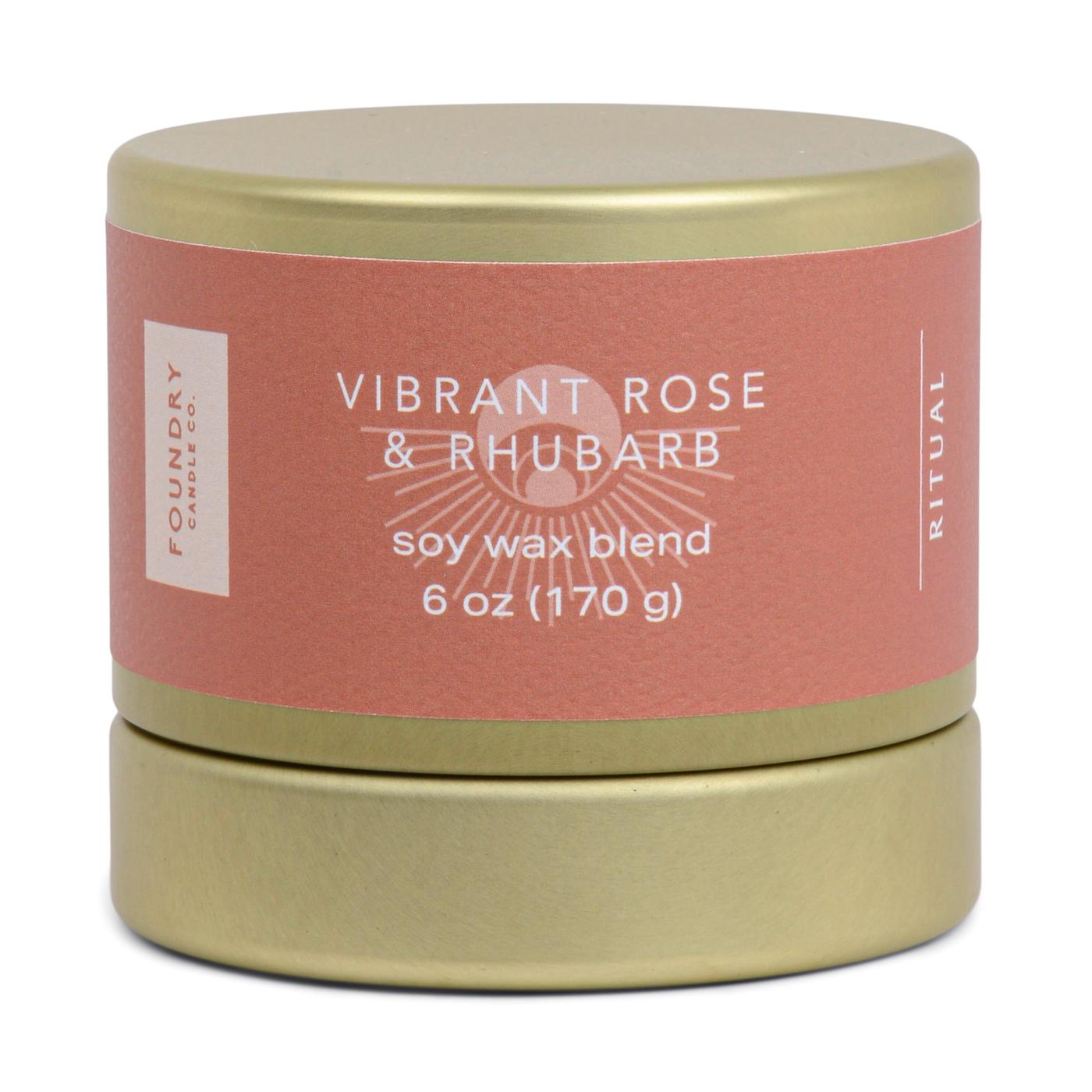 Foundry Candle Co. Vibrant Rose & Rhubarb Scented Soy Candle; image 1 of 3