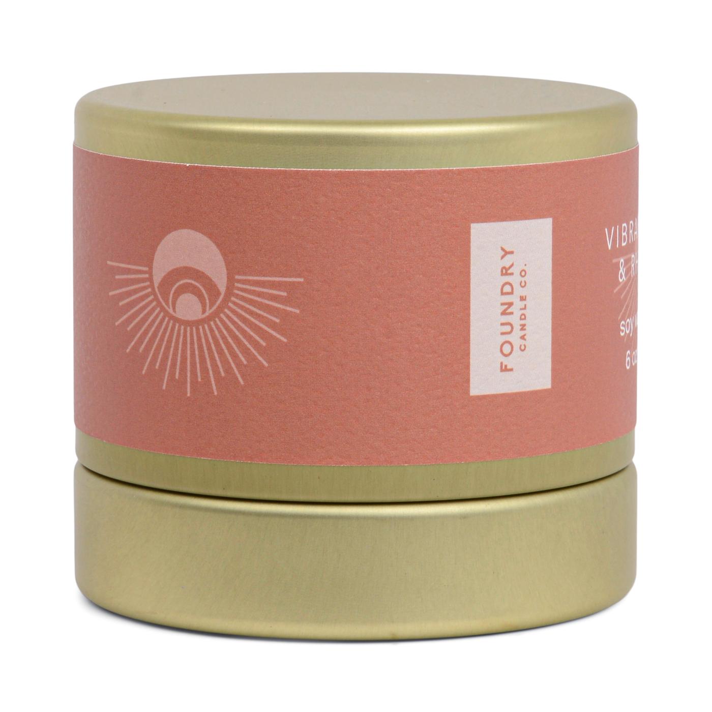 Foundry Candle Co. Vibrant Rose & Rhubarb Scented Soy Candle; image 2 of 3