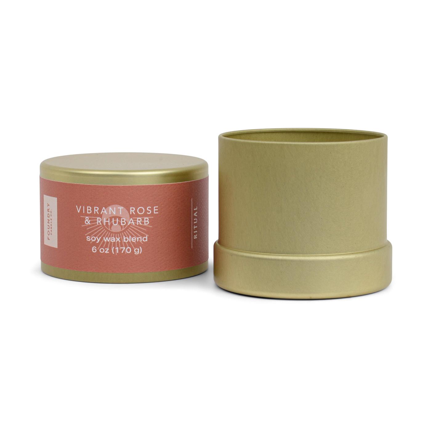 Foundry Candle Co. Vibrant Rose & Rhubarb Scented Soy Candle; image 3 of 3