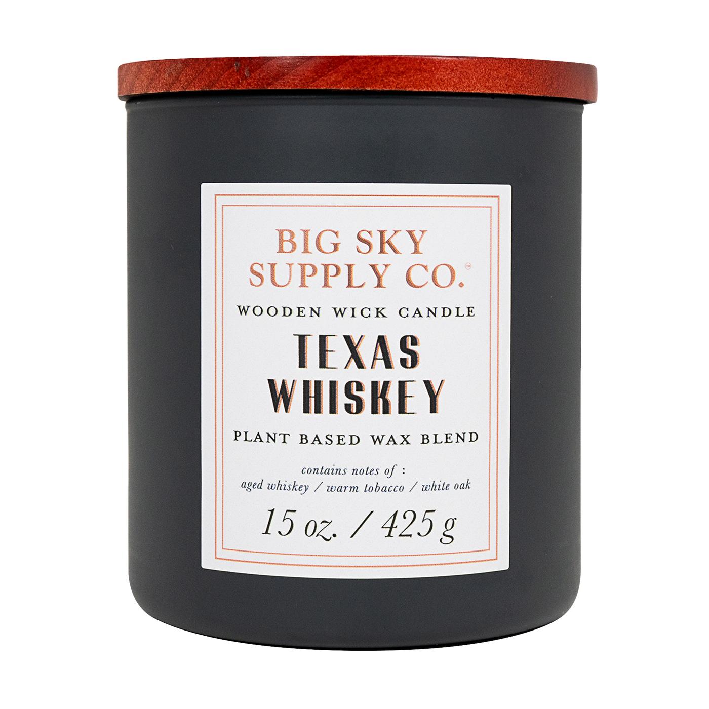 Big Sky Supply Co. Texas Whiskey Scented Wooden Wick Candle; image 1 of 4