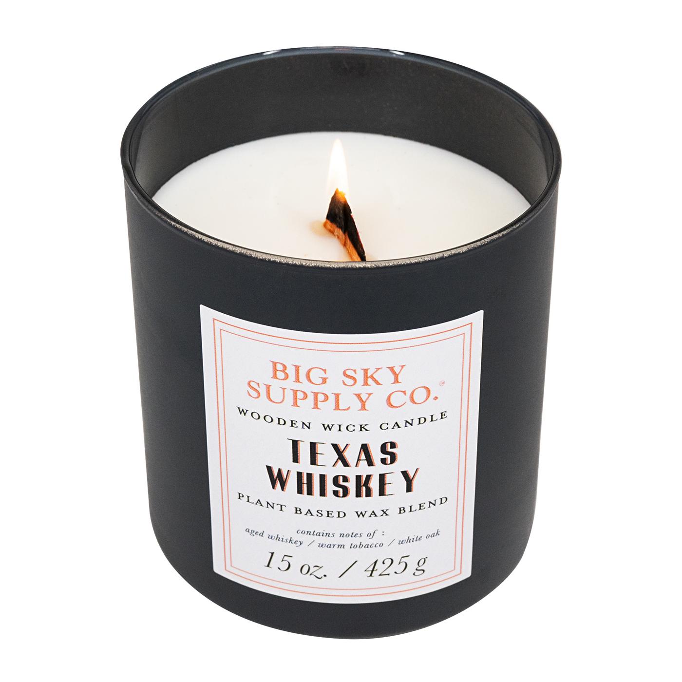 Big Sky Supply Co. Texas Whiskey Scented Wooden Wick Candle; image 2 of 4