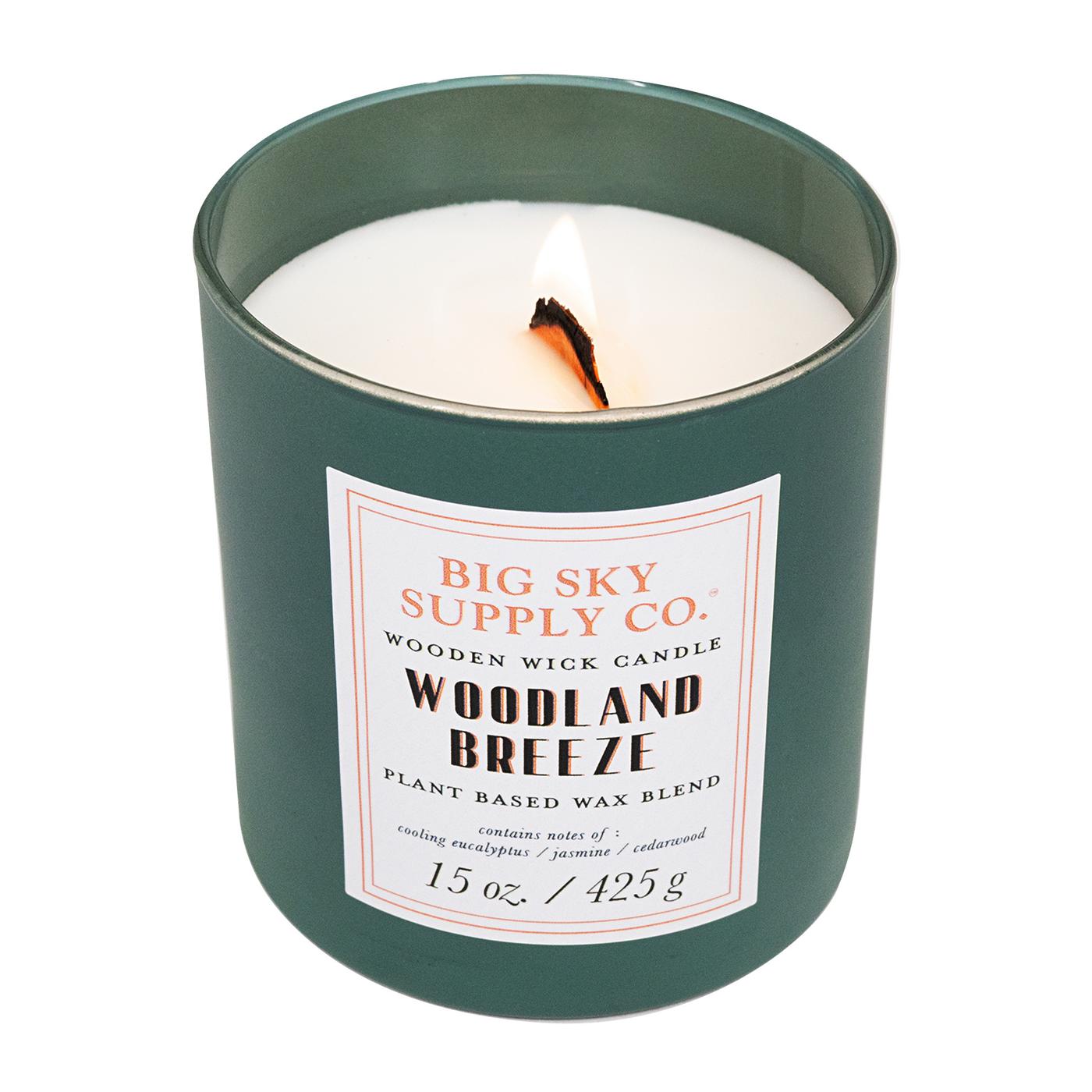 Big Sky Supply Co. Woodland Breeze Scented Wooden Wick Candle; image 2 of 4