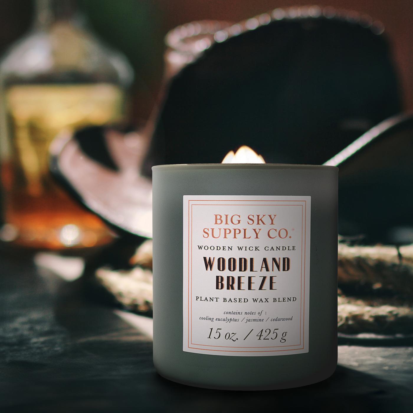 Big Sky Supply Co. Woodland Breeze Scented Wooden Wick Candle; image 3 of 4