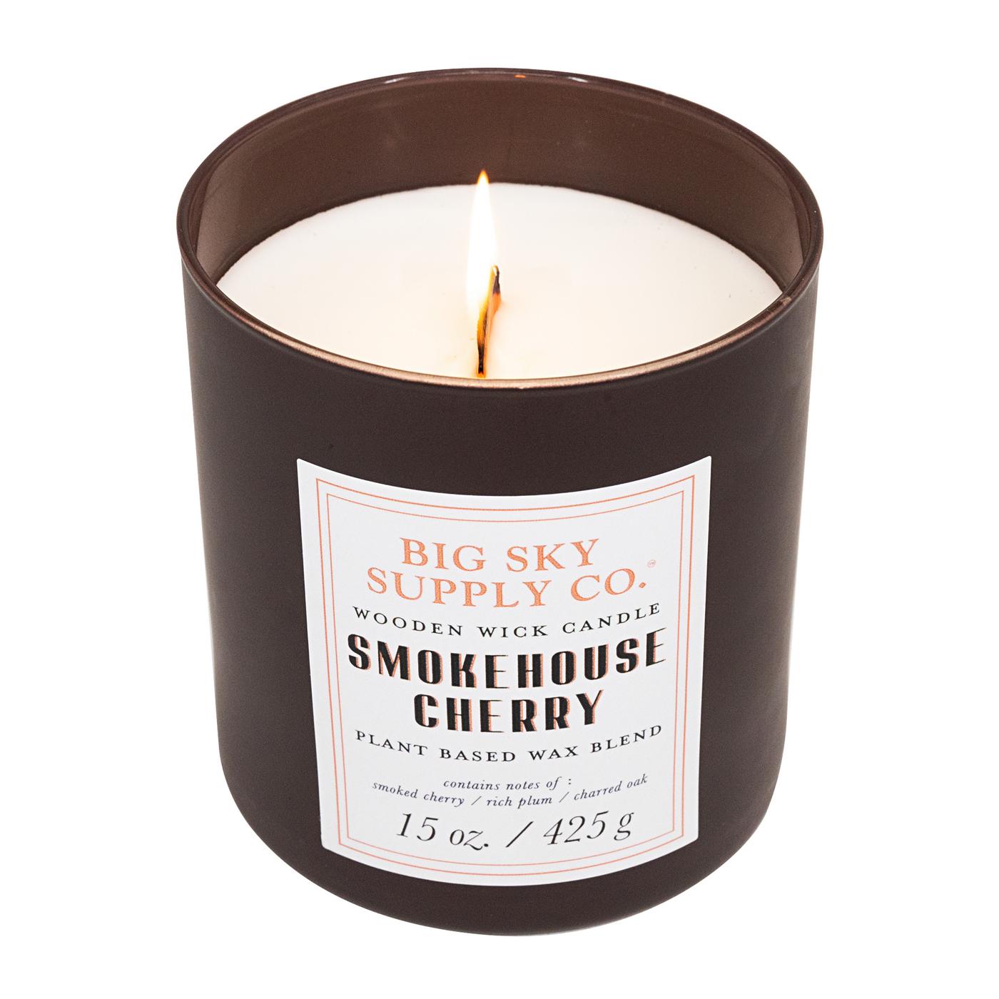 Big Sky Supply Co. Smokehouse Cherry Scented Wooden Wick Candle; image 2 of 4