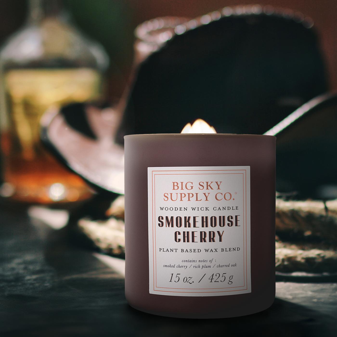 Big Sky Supply Co. Smokehouse Cherry Scented Wooden Wick Candle; image 3 of 4