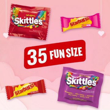 Skittles & Starburst Assorted Fun Size Valentine's Exchange Candy