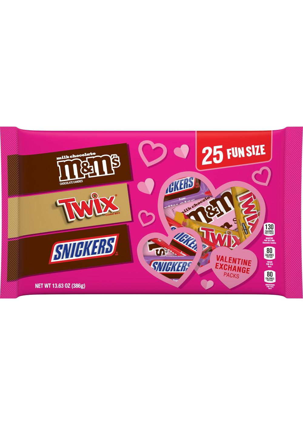 M&M'S, Snickers & Twix Assorted Fun Size Valentine's Exchange Candy; image 1 of 7