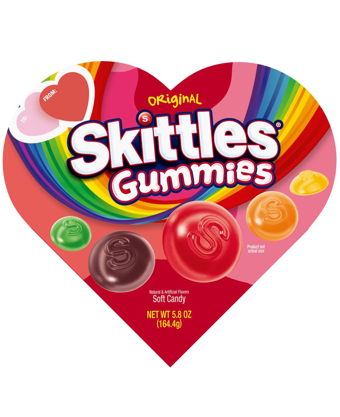 Skittles Gummies Candy Valentine's Heart Gift Box; image 1 of 7