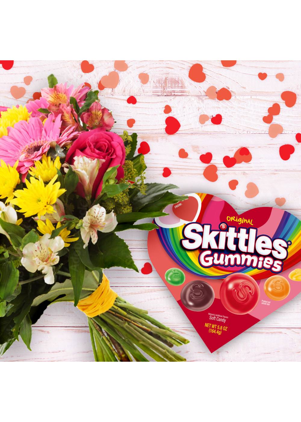 Skittles Gummies Candy Valentine's Heart Gift Box; image 2 of 7