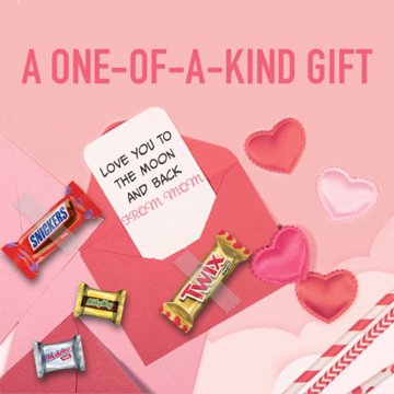 Snickers, Twix, Milky Way & 3 Musketeers Assorted Minis Valentine's Candy