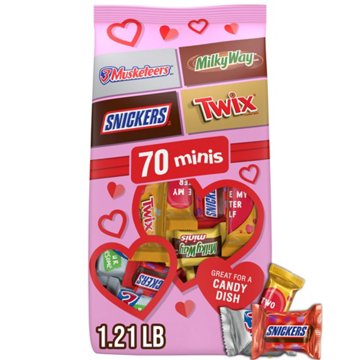 Snickers, Twix, Milky Way & 3 Musketeers Assorted Minis Valentine's Candy