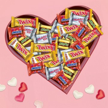 Snickers, Twix, Milky Way & 3 Musketeers Assorted Minis Valentine's Candy