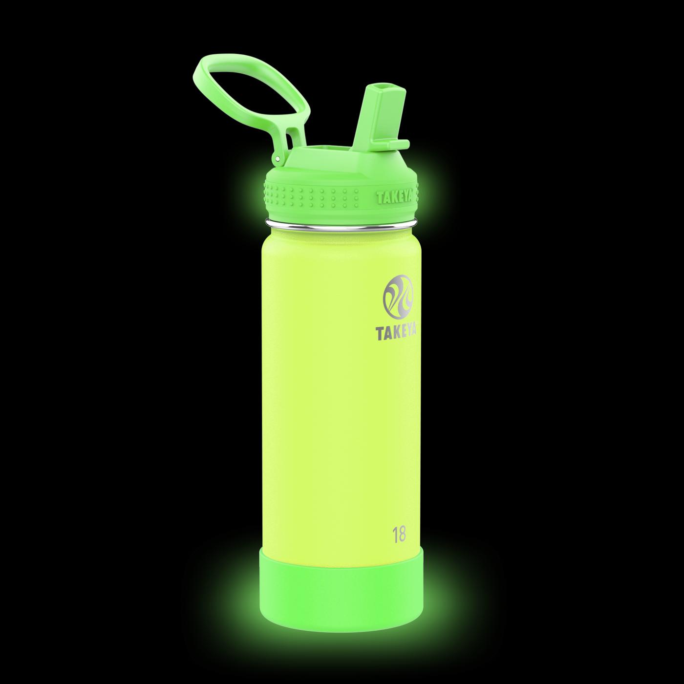 Takeya Kids Actives Glow-in-the-Dark Water Bottle - Lightning Green; image 2 of 6