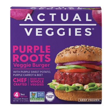 Actual Veggies Purple Roots Veggie Burgers, 4 ct