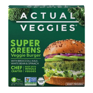 Actual Veggies Super Greens Veggie Burgers, 4 ct