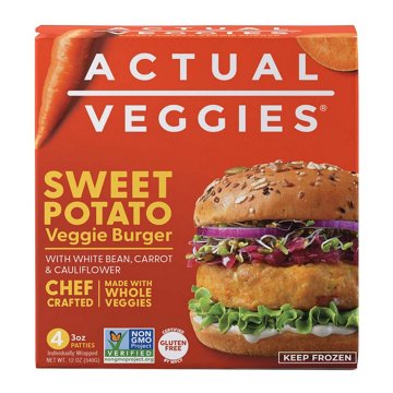 Actual Veggies Sweet Potato Veggie Burger, 4 ct