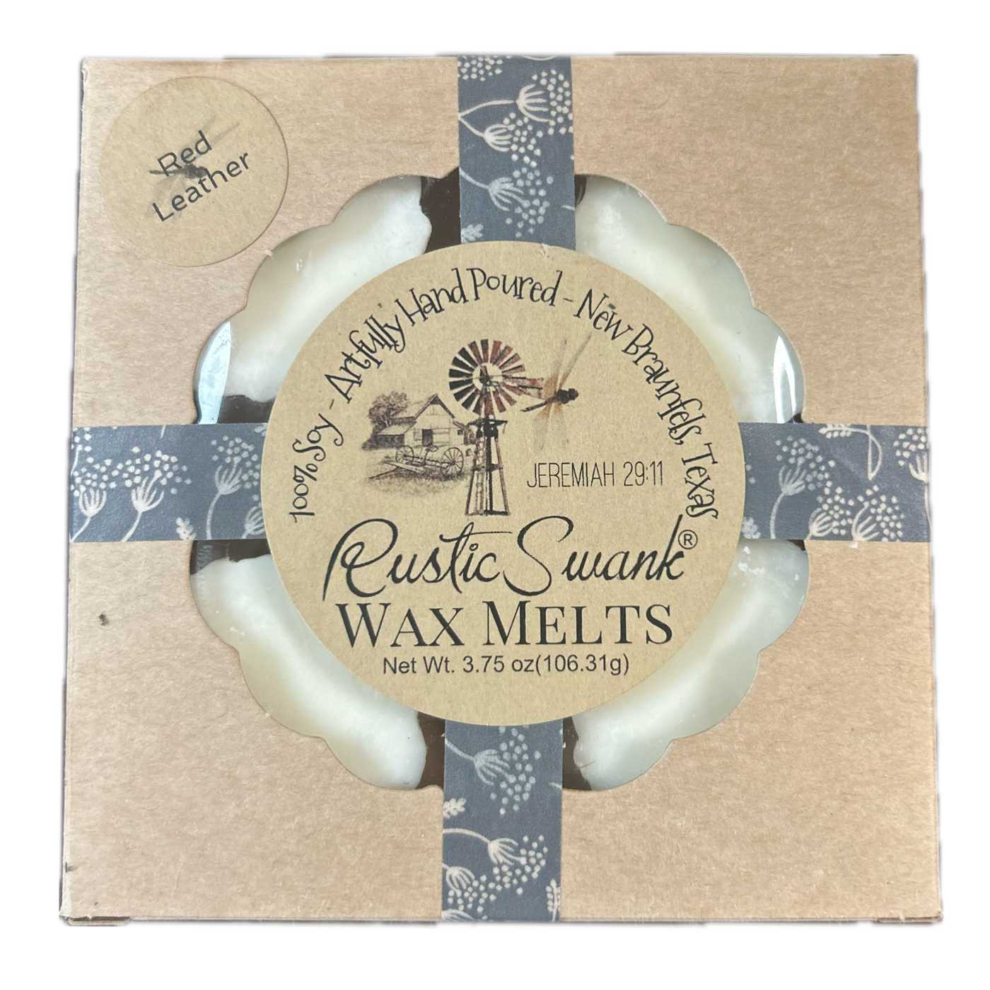 Texas Proud Rustic Swank Red Leather Scented Wax Melts; image 1 of 2