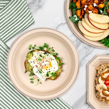 Field & Future by H-E-B Extra Strong Compostable Paper Plates, 9 in, 20 ct