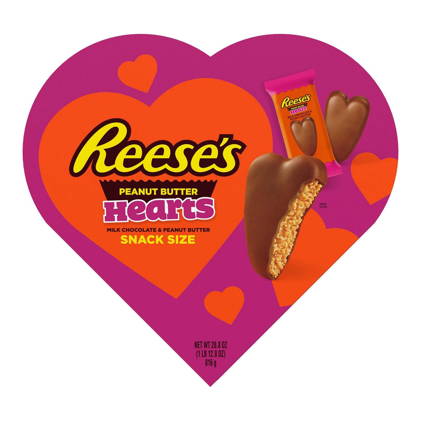 Reese's Peanut Butter Hearts Snack Size Valentine's Candy Gift Box; image 1 of 7