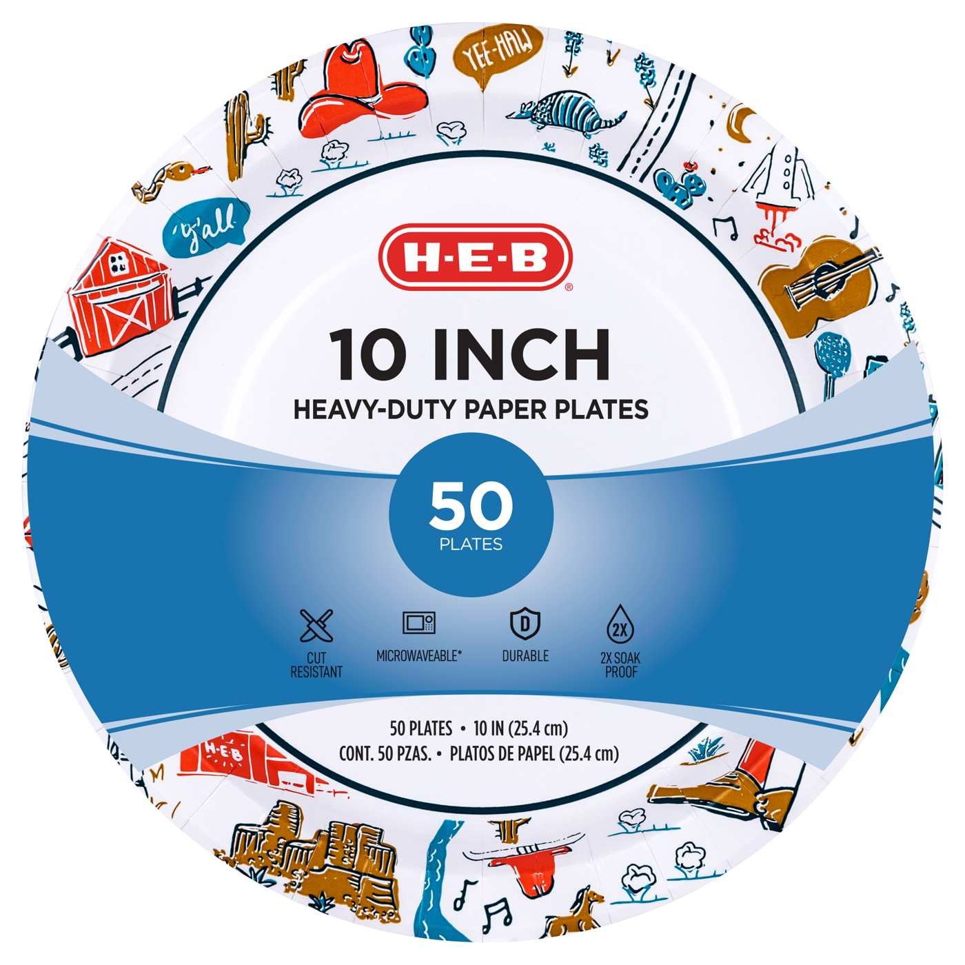 H-E-B Texas 10 in Heavy Duty Paper Plates; image 1 of 2