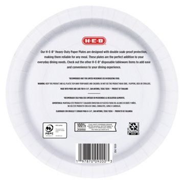 H-E-B Texas 10 in Heavy Duty Paper Plates, 50 ct