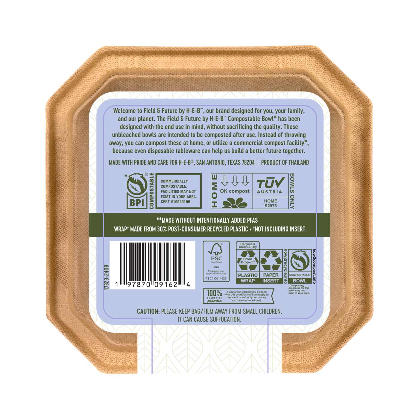 Field & Future by H-E-B Extra Strong Compostable Paper Bowls, 20 Ounce; image 5 of 7