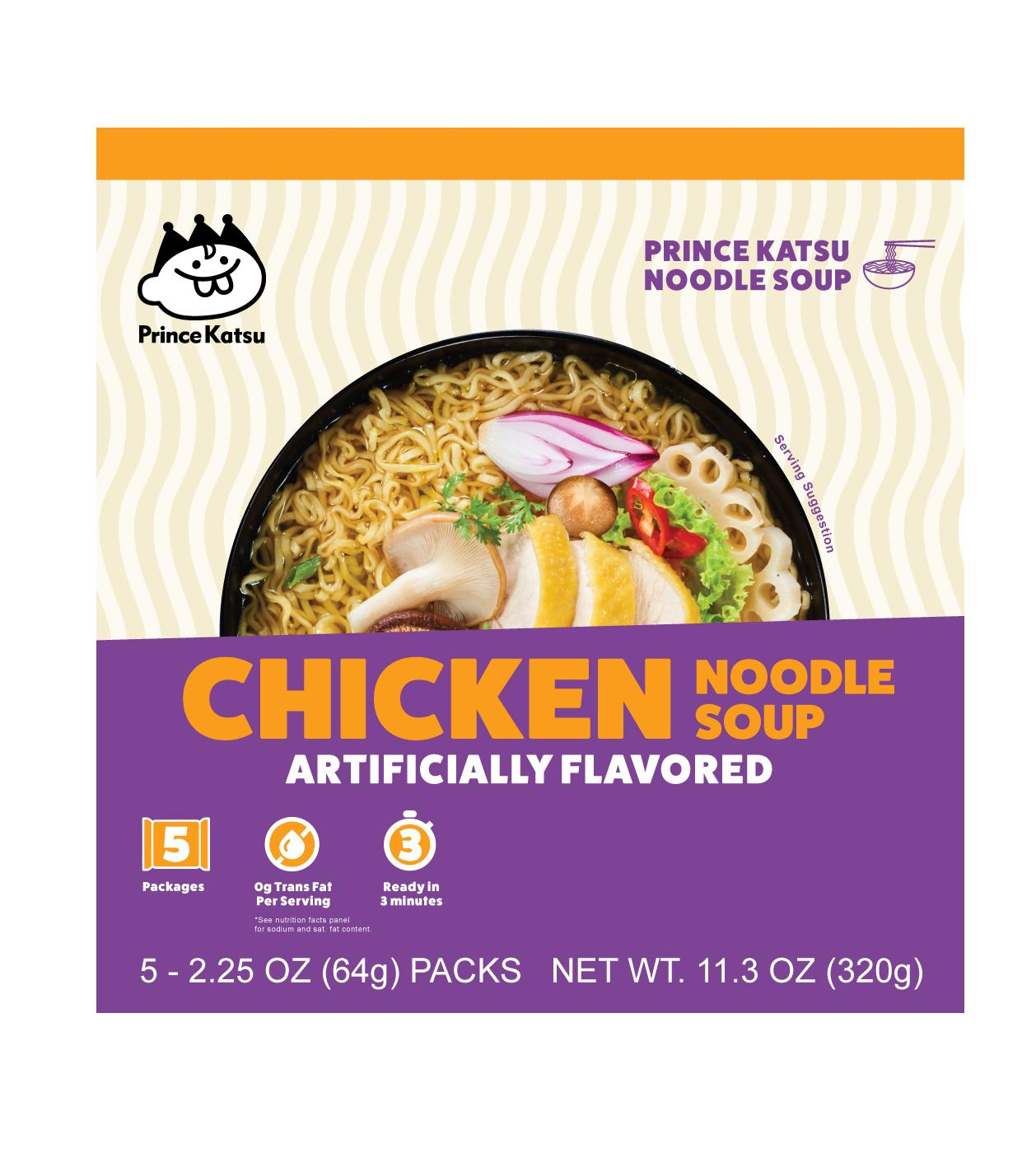 Prince Katsu Instant Chicken Noodle Soup Packs - Shop Soups