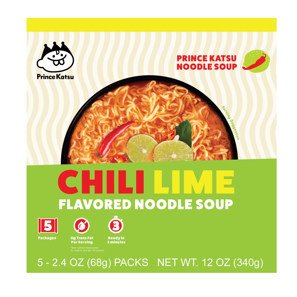 Prince Katsu Instant Chili Lime Noodle Soup Packs, 5 ct | Central