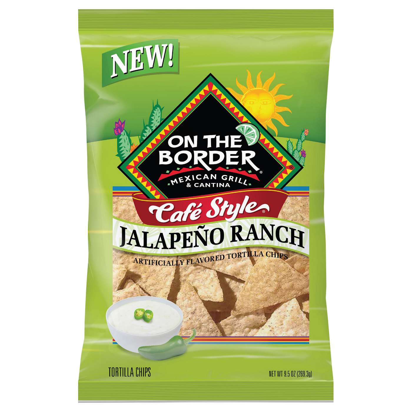 On the Border Cafe Style Tortilla Chips - Jalapeno Ranch ; image 1 of 2