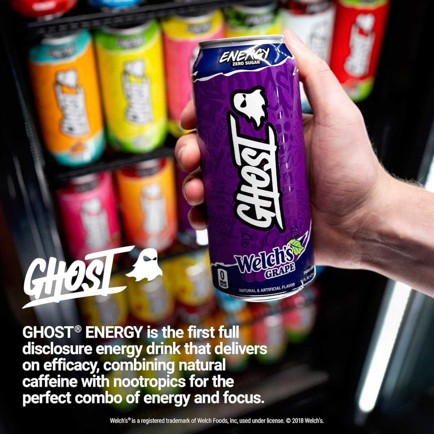 Ghost Zero Sugar Welch's Grape Energy Drink; image 2 of 7