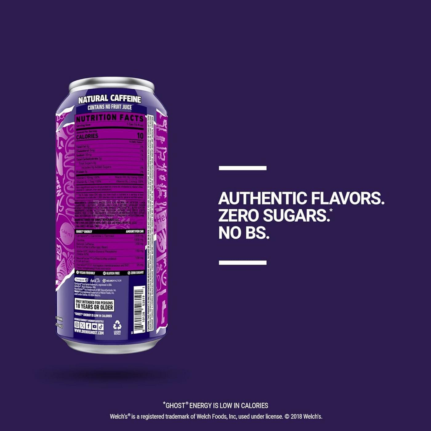 Ghost Zero Sugar Welch's Grape Energy Drink; image 5 of 7
