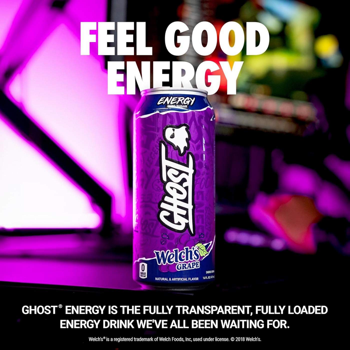 Ghost Zero Sugar Welch's Grape Energy Drink; image 6 of 7