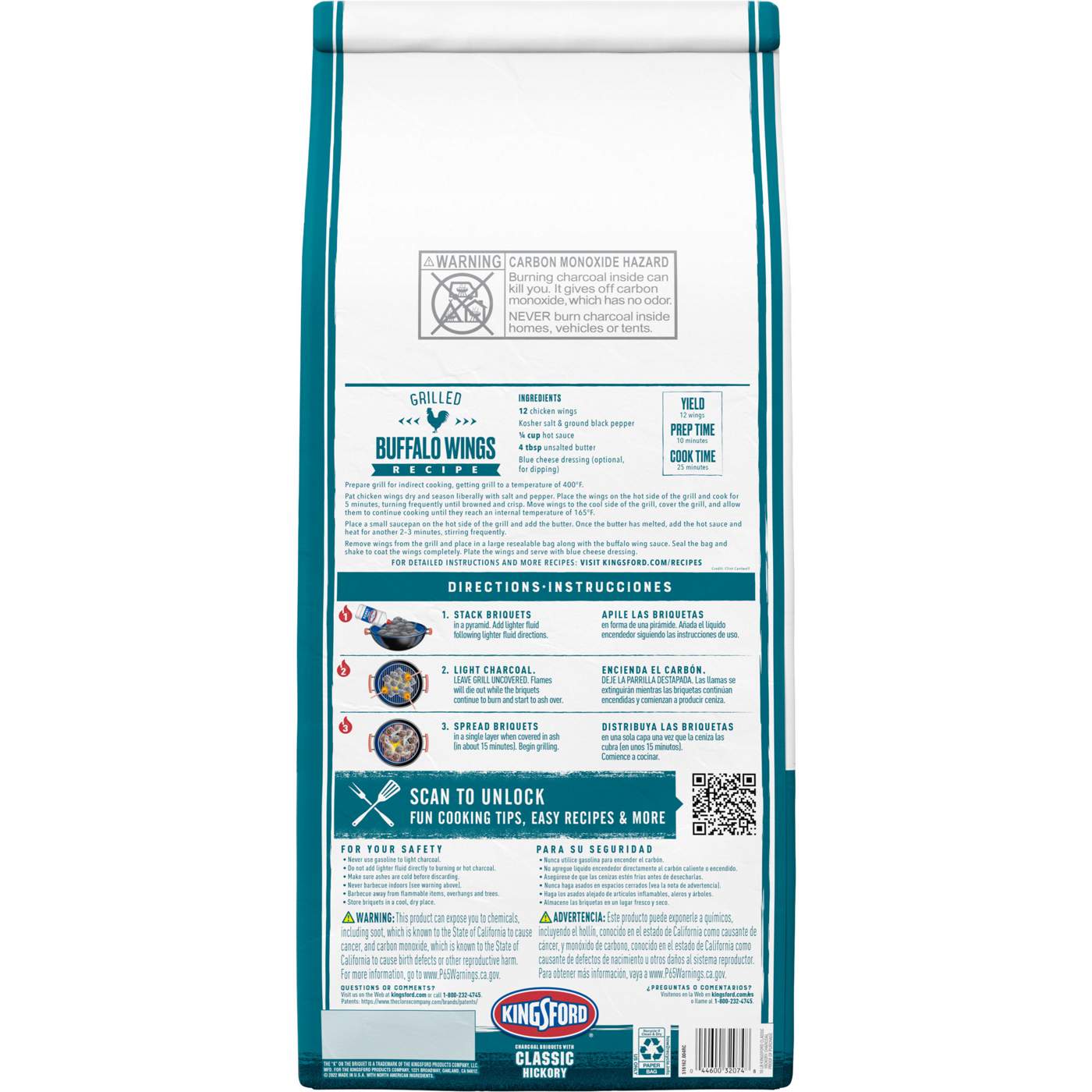 Kingsford Charcoal Briquettes with Classic Hickory, BBQ Charcoal for Grilling; image 4 of 5