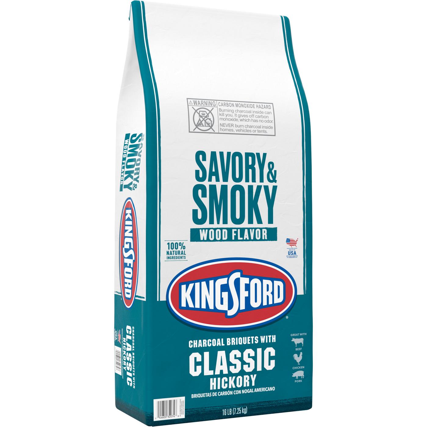 Kingsford Charcoal Briquettes with Classic Hickory, BBQ Charcoal for Grilling; image 5 of 5