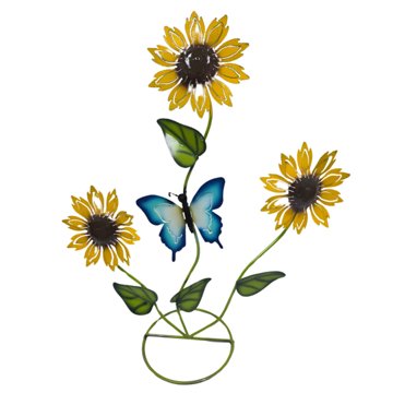 Creative Decor Sourcing Sunflowers & Butterfly Metal Garden Statue