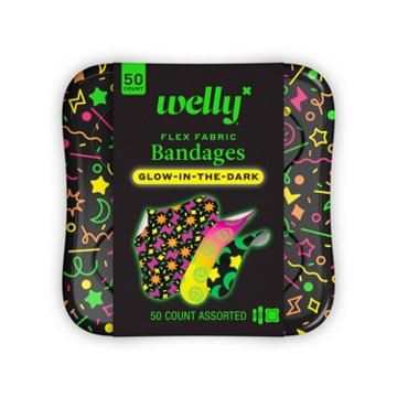 Welly Flex Fabric Bandages - Glow In The Dark