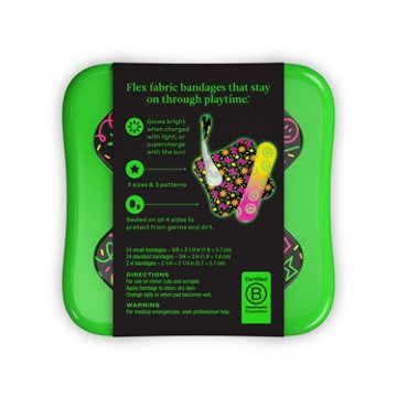 Welly Flex Fabric Bandages - Glow In The Dark